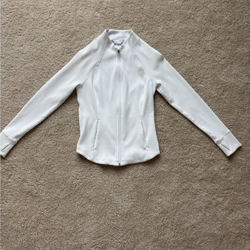 Women's White Zip-Up Jacket